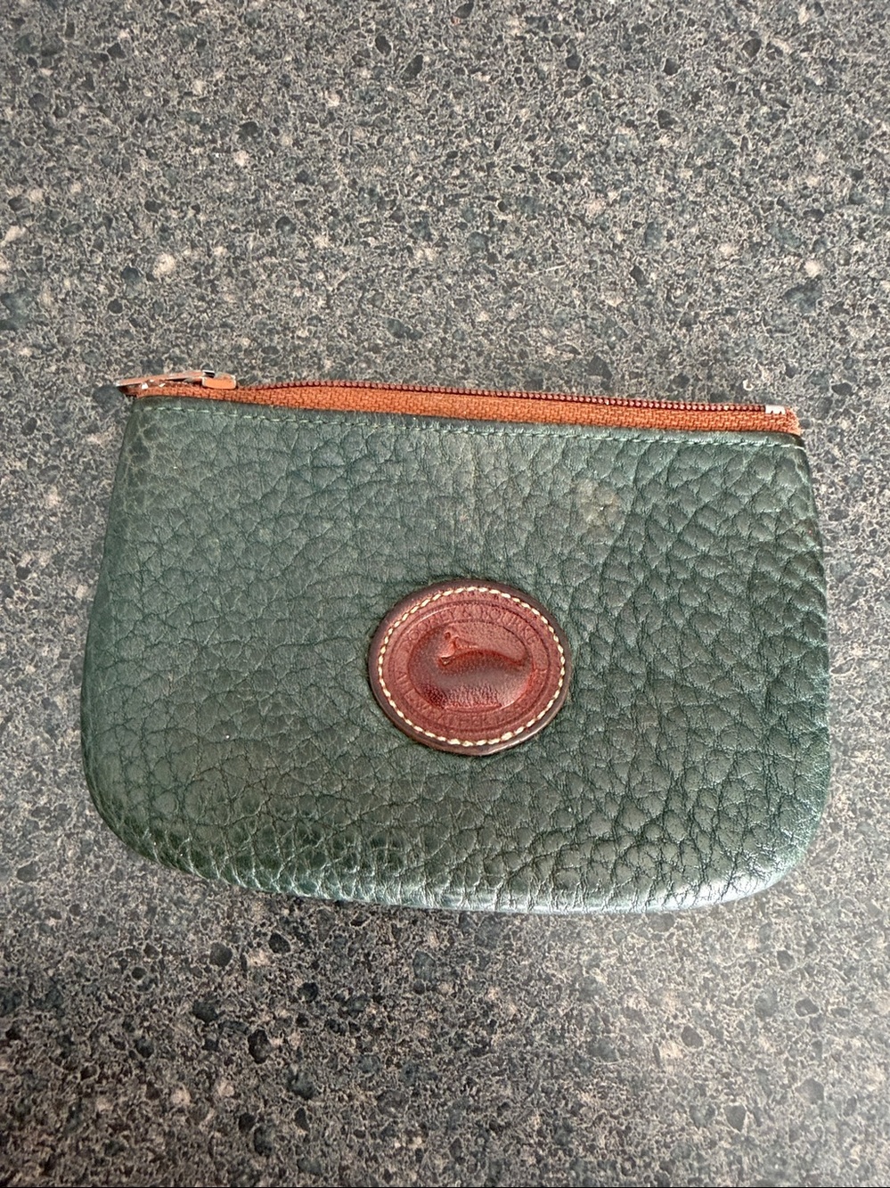 Vintage Dooney & Bourke AWL Leather Big Duck Coin Purse Ivy Green British Tan